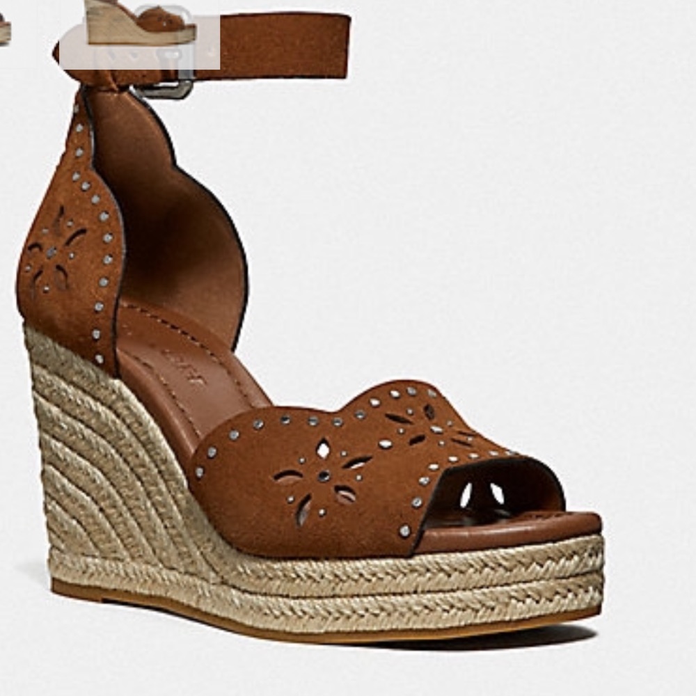 Coach Kelsi suede wedge sandals